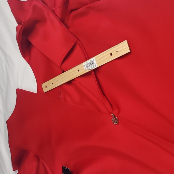 Plus Size Luxury Tommy Hilfiger Career Cocktail Party Red Dress Size 18 W - Picture 11 of 15